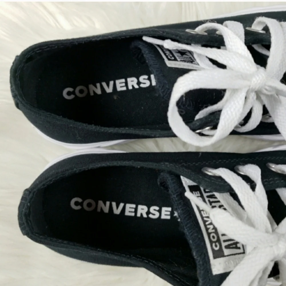 Converse Black and White Platform Low Top Sneakers